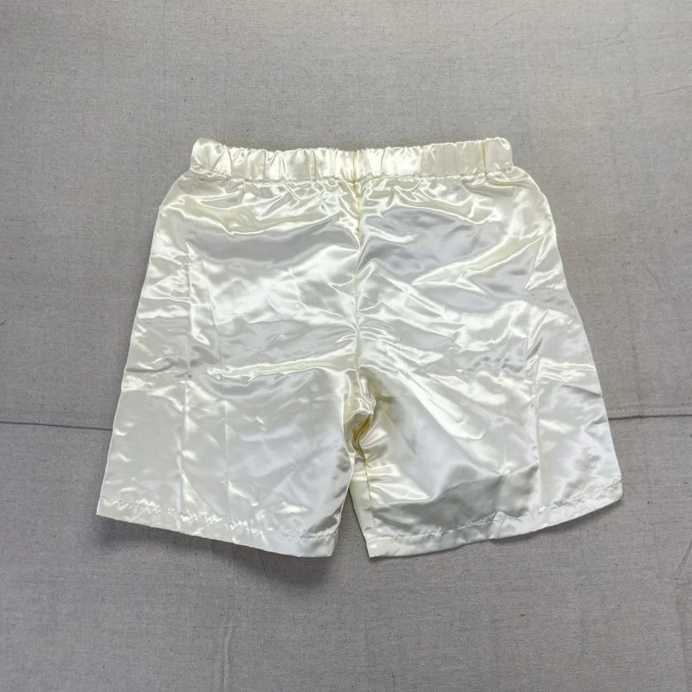 Vintage Everlast Satin Shorts Mens M‎ White Boxing 70s Retro